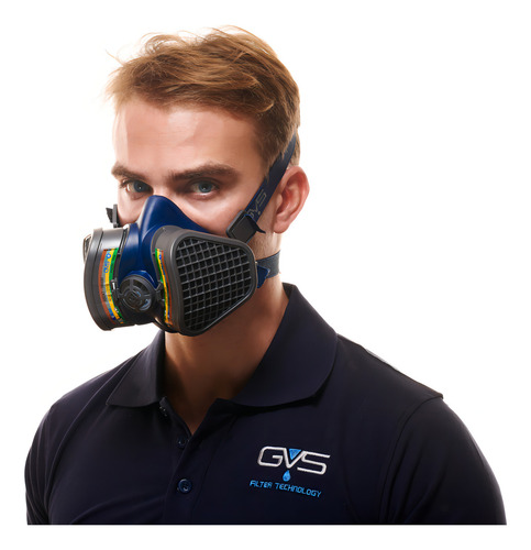 Máscara semi facial GVS ABEK 1 con filtro contra vapores orgánicos e inorgánicos.