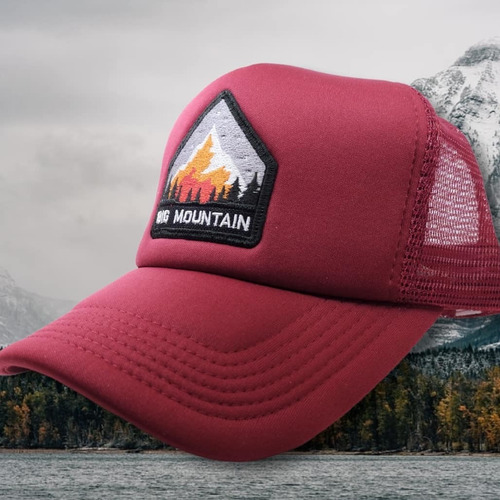 Imagen 5 de 7 de Gorra Trucker Big Mountain Bordo Parche Bordado Ear Outdoor