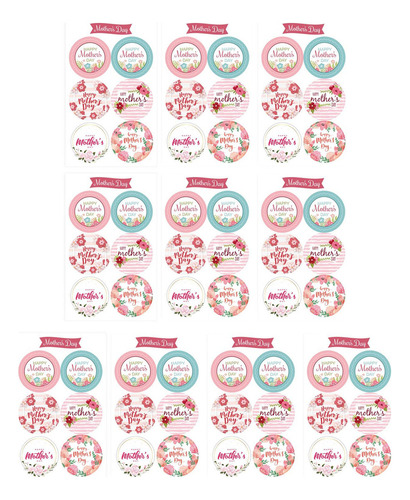 0 2 Preciosas Pegatinas Para El Día De La Madre Para