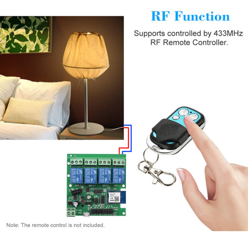 Imagen 4 de 9 de Tuya Wifi+bt 433mhz Interruptor Inalámbrico De Control Remot