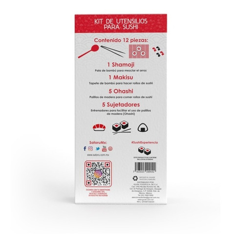 Imagen 6 de 7 de Paquete De Utensilios Para Preparar Sushi Con 12 Piezas