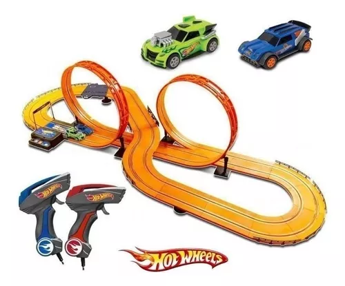 Pista Hot Wheels Track Set 2 Carrinhos + 2 Controles-multikids