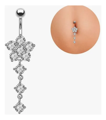 comprar Piercing Ombligo Acero Joyas Bjcf4p  Flor 1.6x10x5\u002F15 1 Un