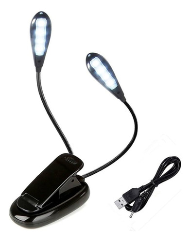 Luz Led Con Clip Para Lectura Partitura Con Carga Usb