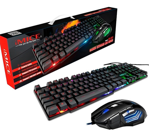 Combo Kit Gamer Rgb Teclado Semimecanico Mouse Pro 7 Botones