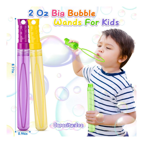 Pacote Com 48 Varinhas Big Bubble A Granel Em 6 Cores, Ideai