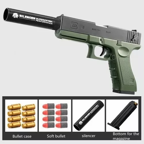 Arma Brinquedo Infantil Same Glock Soft Bullet Gun Fantasia