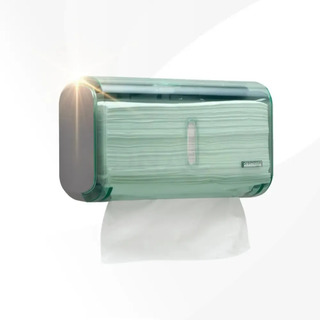 Dispenser Porta Papel Toalha Toalheiro Interfolha De Parede Cor Verde