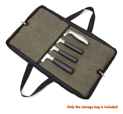 Estuche Para Cuchillos (4 Ranuras), Lienzo Chef's Knife Roll