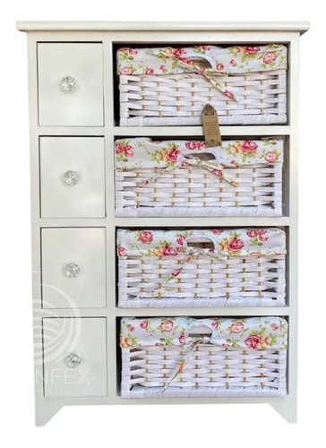 Mueble Lacado 8 Cajones Floral - S4041