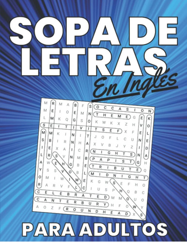 Libro: Sopa De Letras En Inglés Para Adultos: Libro De Sopa