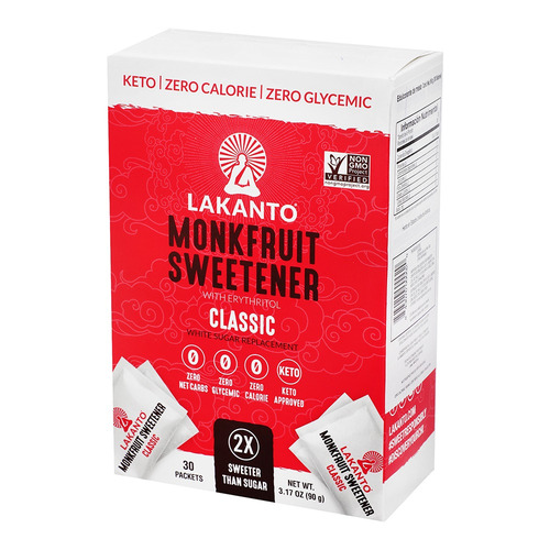 Imagen 5 de 5 de Edulcorante Lakanto Classic en polvo sin gluten caja 90 g 30 u