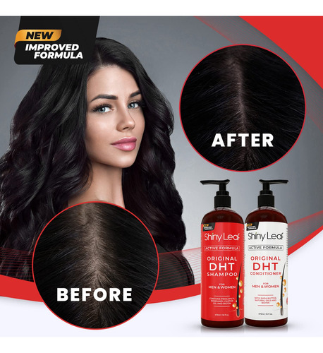 Conjunto De Shampoo E Condicionador Shiny Leaf Dht Blocker C