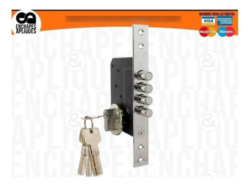Imagen 1 de 6 de Cerradura Chapa Seguridad Llave Punto 4 Pernos Antisegueta