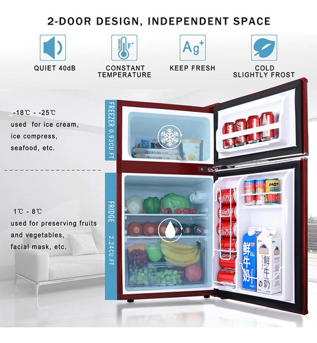 Mini Bar Refrigeradora Congeladora Nevera Retro Dos Puertas