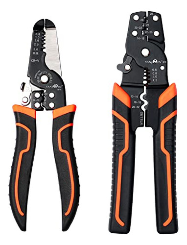 Wire Stripper Crimper Pliers Set For Awg 10-22, 2 Pcs Wire S