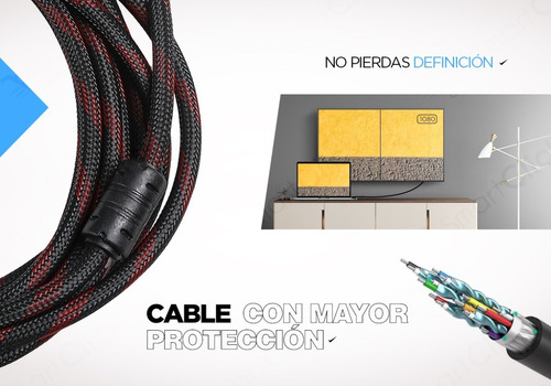 Imagen 5 de 10 de Cable Hdmi 5 Mts Full Hd 1080p 1.4v Lcd Tv Ps3 Xbox Bluray