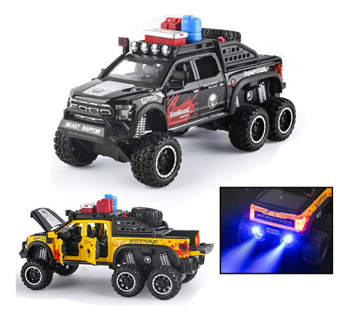 Ford Raptor F150 Miniatura Metal Coche Con Luz Y Sonido  [u]