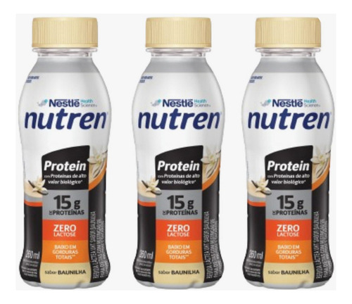 Pack 3 Unid. Nutren Protein Baunilha 260ml Nestle