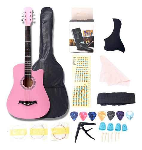 Guitarra acústica Trade Rock Acústica para diestros rosa barnizado
