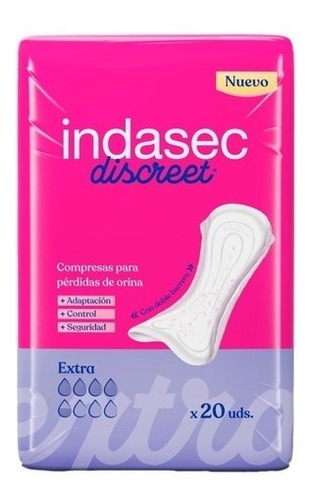 Indasec Discreet Extra Aposito Adultos 6 Packs X 20 Unidades