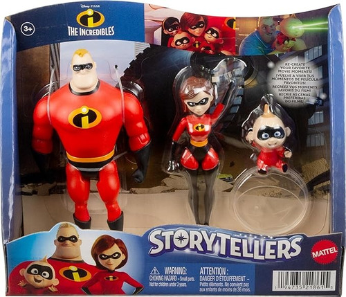 Disney Pixar Increibles Storyteller - Paquete De 3 Figuras