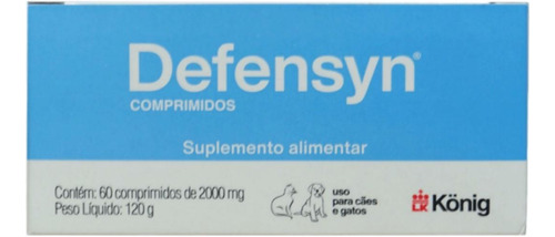 Suplemento Alimentar Defensyn 2000mg 60 Comp. Cães E Gatos