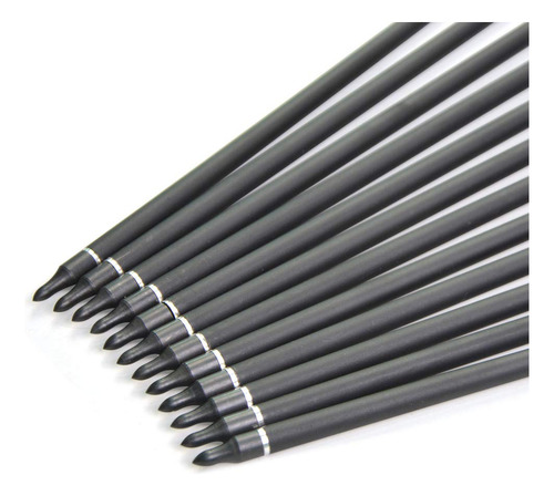 Sharrow Flechas De Carbono Con Arco De 30 Pulgadas, Flechas De Caza, Columna Vertebral De Práctica 500 Con Paletas De Flecha De 3 Pulgadas, Puntas Extraíbles, Carcaj De Flecha Para Arco Recurvo Y