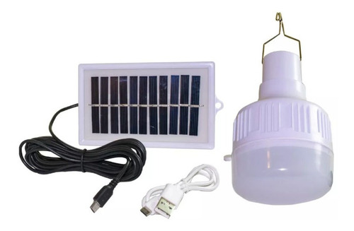 Lampara Led 40w Recargable + Panel Solar Portatil Camping 