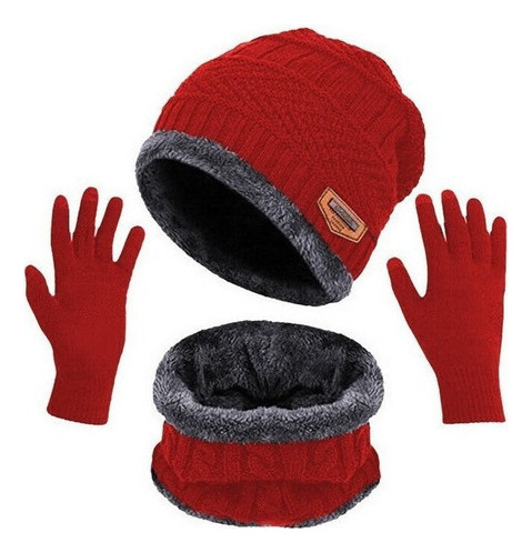 Conjunto De Gorros Y Guantes De Bufanda Cálida De Invierno