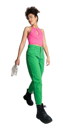Pantalon Mom Fit Verde Benetton