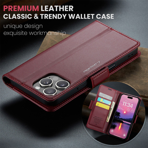 Funda Para Teléfono Samsung S25 Ultra Series, Color Vino, Ranura Para Tarjetas, Funda Tipo Cartera
