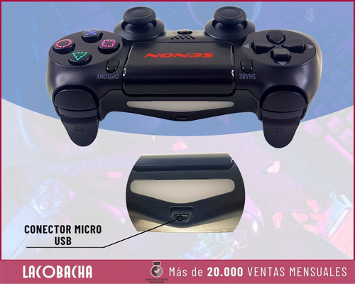 Joystick Inalambrico Senon Ps4 Ps3 Y Pc Bluetooth Cable
