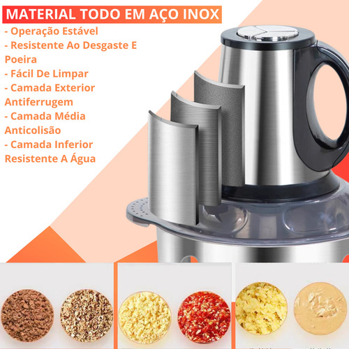 Triturador Moedor De Alimentos 5 Litros 2000w 110v / 127v