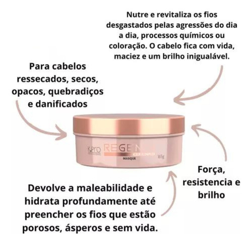 Kit Regenér Shampoo 240ml + Máscara 165g Kpro