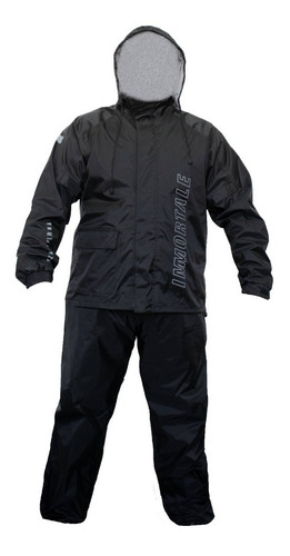 Traje Impermeable De Moto Immortale Stopwatt Negro C/capucha