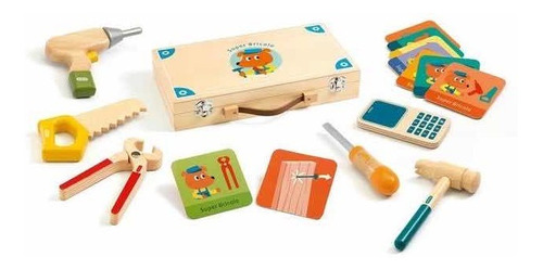 Juego Caja Herramientas Madera Bricolo Djeco Cadaques Kids