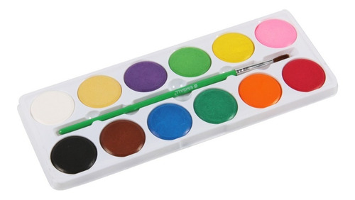 Imagen 2 de 4 de Acuarelas X 12 Colores Con Pincel Simball