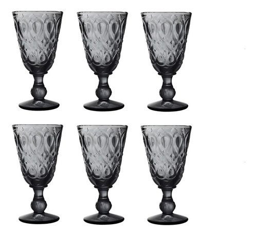 Set 6 Copas De Vino 230ml Gris Lyonnais