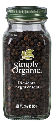 Pimienta Simply Organic Negra Entera 75g