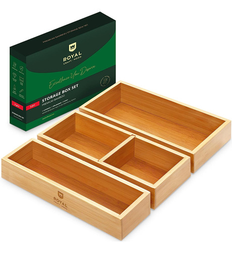 Organizador De Cajones De Bambú De Lujo Royal Craft Wood B..