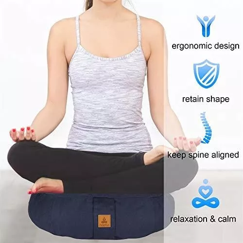 Zafu Zabuton Yoga Bolster, Cojin De Meditacion Organico Con