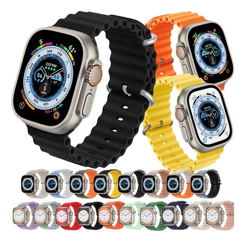 Correa Pulso Manilla Ocean Para Apple Watch 42 44 45 49mm 