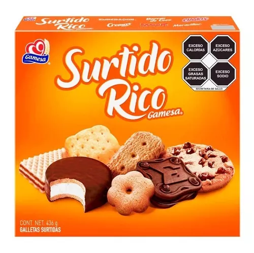 GALLETAS SURTIDO RICO GAMESA CAJA 436 GR.