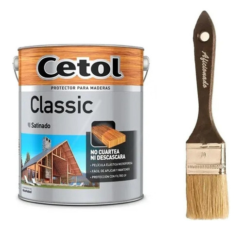 Cetol Classic Satinado 4 L Protección Madera + Pincel - Mm