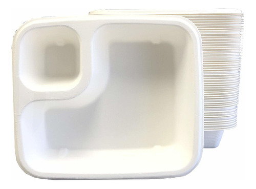 Compostable 2 Compartment Disposable Nacho Food Trays Sug