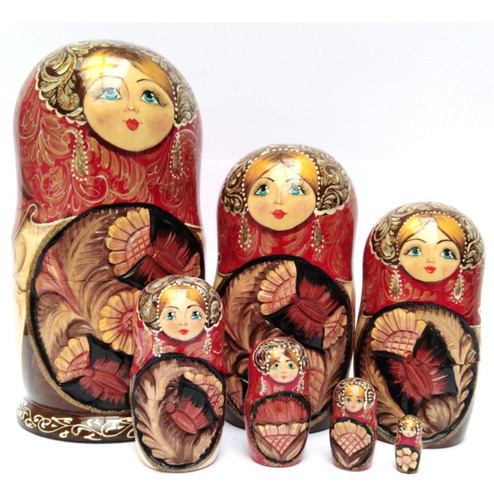 Muñeca Matrioska Adornos Para La Casa Navideño 21 Cm - 7 Pcs