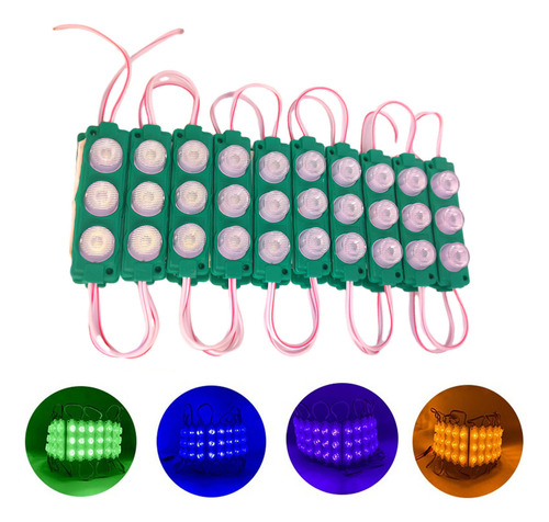 40 Módulos Led Ip65 3 Luces Tiras Decorativas 9 Colores Luz Verde