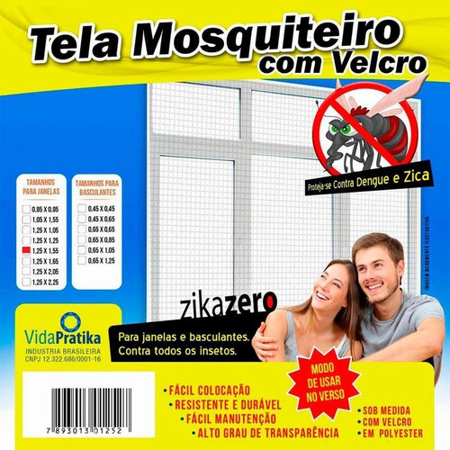 Tela Mosquiteira Com Velcro P/ Janela Poliéster 1,25x 1,55 M