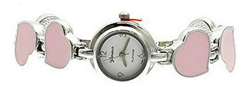 Reloj Pulsera De Moda Con Corazón De Epoxy Rosa/plata Geneva